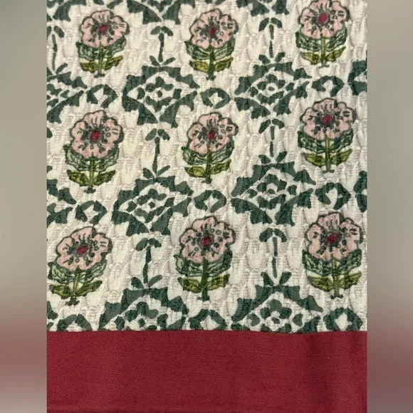 Boho Mini Skirt Floral Red Trim Cottagecore Lined Skirt Size 4 - Picture 7 of 8